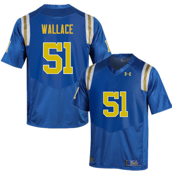 Men #51 Aaron Wallace UCLA Bruins Under Armour College Football Jerseys Sale-Blue